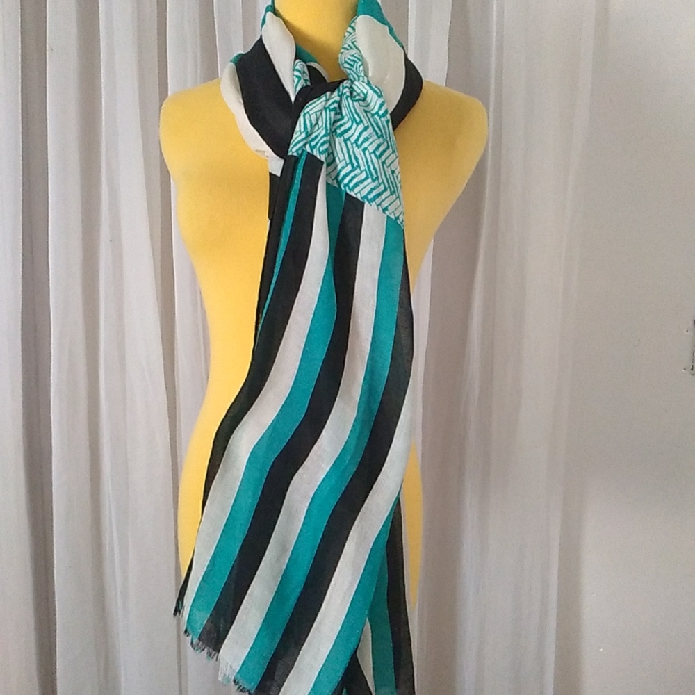 Jack & Missy Uptown Scarf Green Stripe Print